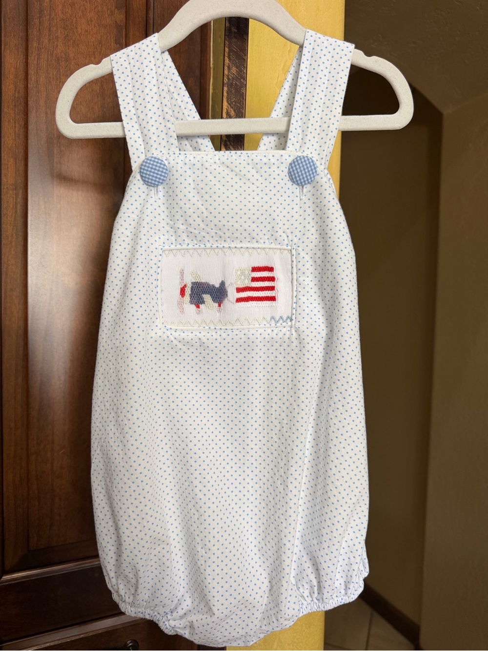 Stitchy Fish Patriotic Smocked
Baby Bubble Romper 24 months